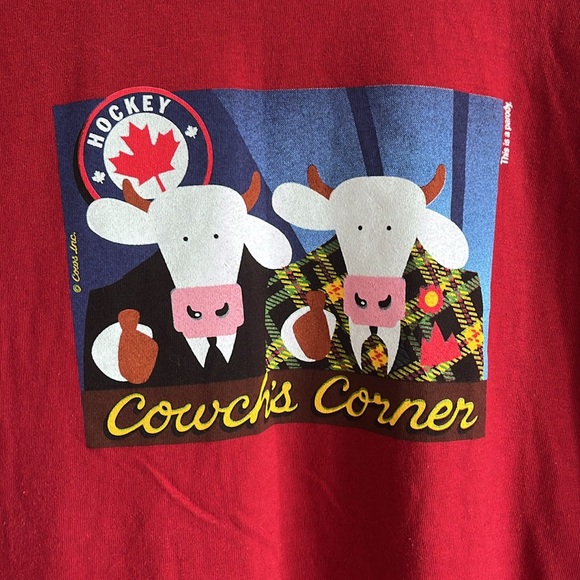 Vintage Cows Corner T-Shirt / Coaches Corner / Ron Maclean Don Cherry / Y2K / M - Picture 3 of 7
